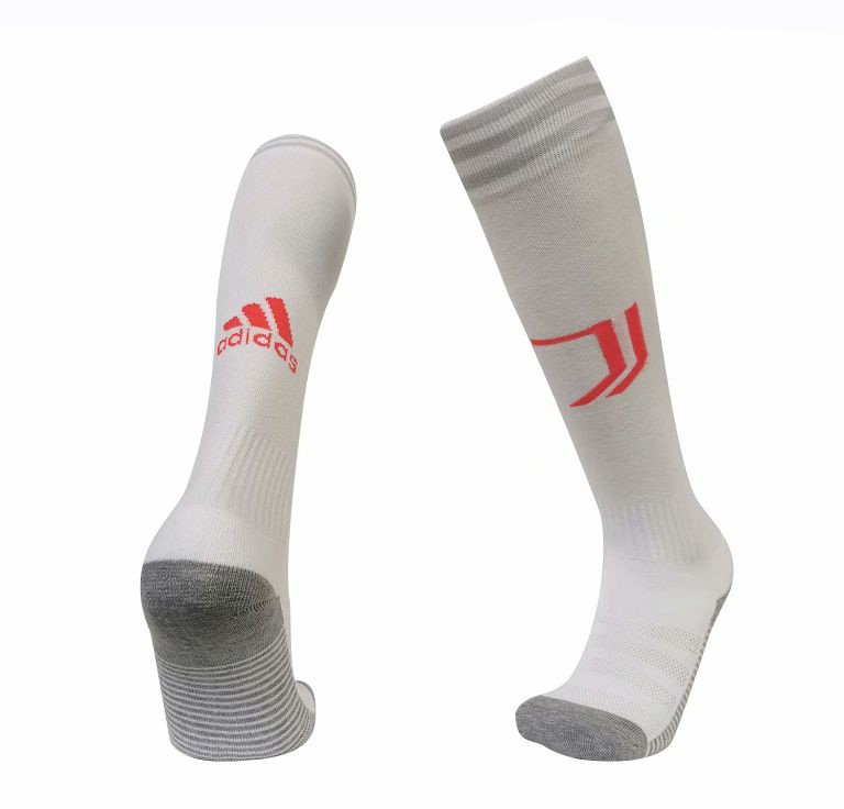 Socken Juventus Auswarts 2019-20 Weiß Grau Fussballtrikots Günstig